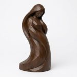Wood Carved-Like Natural Curve Figurine in Black Walnut Finish - 3D Printed in Canada (Black Walnut)