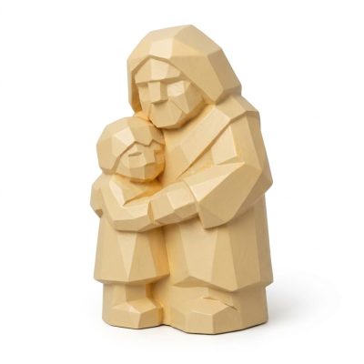 Wood Carved Elder and Collectible Figurine in White Oak Finish - 3D Printed in Canada (White Oak)