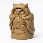 Wood Carved-Like Owl of the North Figurine - Unique Desk Decor for Adults 3D Printed in Canada - 3D Printed in Canada (Classic Birch)