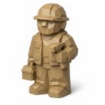Wood Carved Construction Worker Collectible Figurine - Unique Desk Decor for Adults 3D Printed in Canada - 3D Printed in Canada (Classic Birch)
