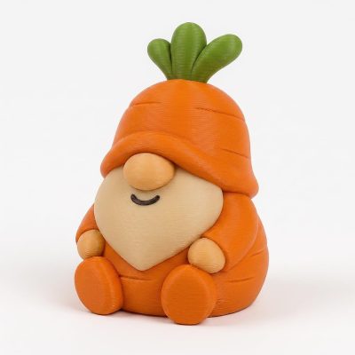 Carrot Gnome Collectible Figurine - Unique Desk Decor for Adults – 3D Printed in Canada