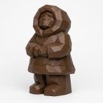 Wood Carved-Like Northern Lights Figurine in Black Walnut Finish - 3D Printed in Canada (Black Walnut)