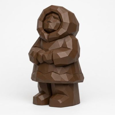 Wood Carved-Like Northern Lights Figurine in Black Walnut Finish - 3D Printed in Canada (Black Walnut)