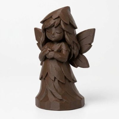Woodland Fairy Figurine in Black Walnut Finish - 3D Printed in Canada (Black Walnut)