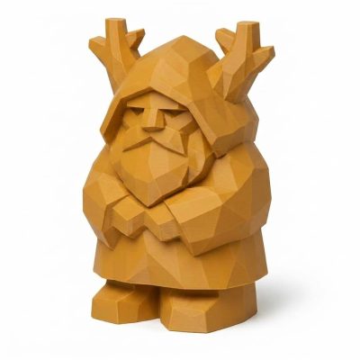 Wood Carved-Like Québec Forest Spirit Figurine in Ochre Yellow Finish - 3D Printed in Canada (Ochre Yellow)