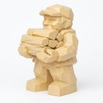 Wood Carved Firewood Stack Collectible Figurine in White Oak Finish - 3D Printed in Canada (White Oak)
