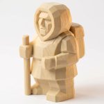 Wood Carved Explorer of the North Figurine in White Oak Finish - 3D Printed in Canada (White Oak)