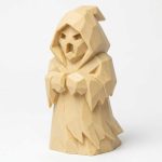 Wood-Carved-Like Spooky Spirit Figurine in White Oak Finish - 3D Printed in Canada (White Oak)