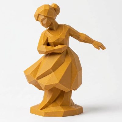 Wood Carved-Like Grace Figurine - Unique Desk Decor for Adults – 3D Printed in Canada - 3D Printed in Canada (Ochre Yellow)