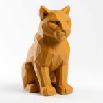 Wood Carved-Like Cougar Figurine - Unique Desk Decor for Adults – 3D Printed in Canada - 3D Printed in Canada (Ochre Yellow)