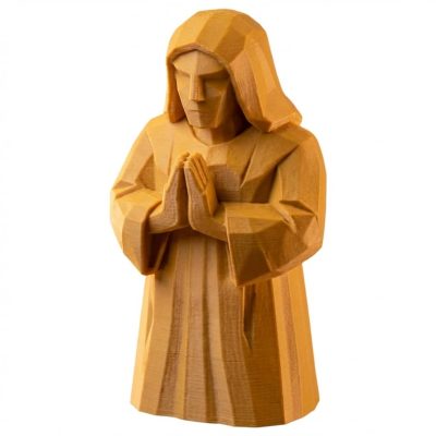 Wood Carved Keeper of Peace Figurine in Ochre Yellow Finish - 3D Printed in Canada (Ochre Yellow)