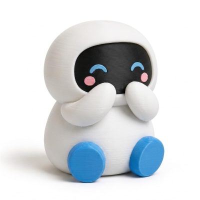 Giggling Robot Collectible Figurine - Unique Desk Decor for Adults – 3D Printed in Canada