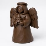 Wood Carved Angel Collectible Figurine in Black Walnut Finish - 3D Printed in Canada (Black Walnut)
