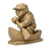 Figurine canot sculpté bois