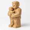 Figurine sculptée bois Paternité