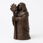 Wood Carved Watcher Collectible Figurine in Black Walnut Finish - 3D Printed in Canada (Black Walnut)