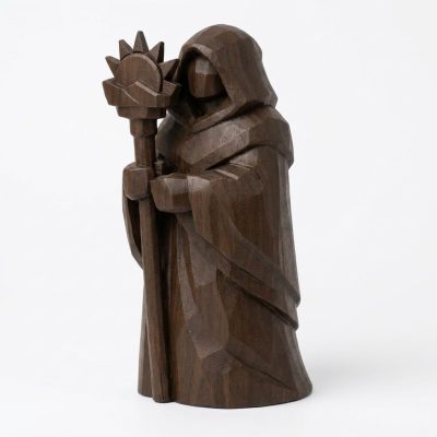 Wood Carved Watcher Collectible Figurine in Black Walnut Finish - 3D Printed in Canada (Black Walnut)