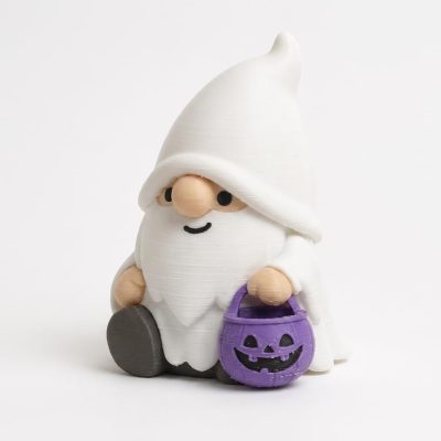 Cute Ghost Gnome Collectible Figurine - Whimsical Shelf Decor for Adults – 3D Printed in Canada