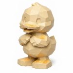 Wood Carved-Like Duckling Figurine - Unique Desk Decor for Collectors – 3D Printed in Canada - 3D Printed in Canada (White Oak)