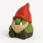 Orc Gnome Collectible Figurine - Striking Green Gnome with Red Hat and Fangs - Unique Desk Decor for Office or Home Display, Fantasy Theme Accent - 3D Printed in Canada