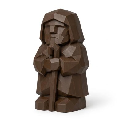 Wood Carved Gentle Shepherd Collectible Figurine in Black Walnut Finish - 3D Printed in Canada (Black Walnut)