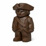 Wood Carved-Like Patriot Figurine in Black Walnut Finish - 3D Printed in Canada (Black Walnut)