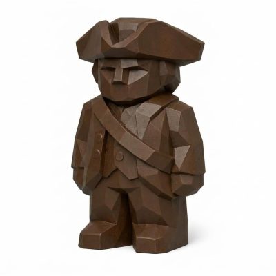 Wood Carved-Like Patriot Figurine in Black Walnut Finish - 3D Printed in Canada (Black Walnut)