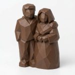 Wood Carved-Like Side by Side Figurine in Black Walnut Finish - 3D Printed in Canada (Black Walnut)
