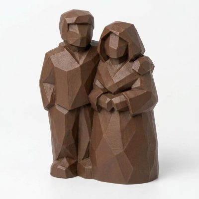 Wood Carved-Like Side by Side Figurine in Black Walnut Finish - 3D Printed in Canada (Black Walnut)