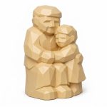 Wood Carved Grandparent and Collectible Figurine in White Oak Finish - 3D Printed in Canada (White Oak)