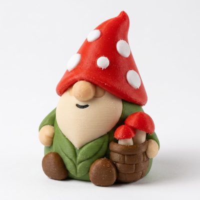 Mushroom Foraging Gnome Buddy Collectible Figurine - Unique Desk Decor for Adults – 3D Printed in Canada