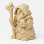 Wood Carved Druid Collectible Figurine in White Oak Finish - 3D Printed in Canada (White Oak)