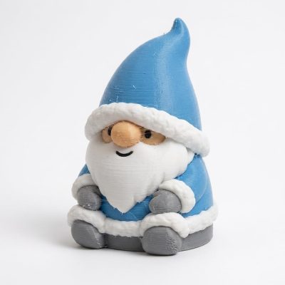 Tundra Gnome Collectible Figurine - Charming Blue Hat and Beard Desk Decor for Winter-Themed Home or Office Display - Unique Gift for Adults - 3D Printed in Canada