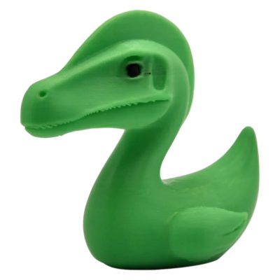 Parasaurolophus Duck Figurine - Striking Green Dinosaur Desk Decor and Unique Shelf Display Gift - 3D Printed in Canada
