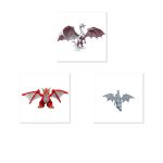Dragon Variety 3-Pack Collectible Figurine Bundle of 3 - Elder Dragon, Elemental Lithic Titan - Fantasy & Mythical Adult Desk Decor - 3D Printed in Canada