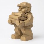 Wood Carved Firewood Stack Collectible Figurine - Unique Desk Decor for Adults 3D Printed in Canada - 3D Printed in Canada (Classic Birch)
