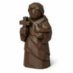 Wood Carved Cross and Collectible Figurine in Black Walnut Finish - 3D Printed in Canada (Black Walnut)
