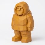 Wood Carved Great North Collectible Figurine in Ochre Yellow Finish - 3D Printed in Canada (Ochre Yellow)