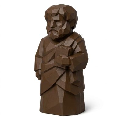 Wood Carved Aristotle Collectible Figurine in Black Walnut Finish - 3D Printed in Canada (Black Walnut)