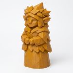 Wood Carved Forest Sprite Collectible Figurine in Ochre Yellow Finish - 3D Printed in Canada (Ochre Yellow)