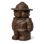 Wood Carved Canadian Bear Collectible Figurine in Black Walnut Finish - 3D Printed in Canada (Black Walnut)