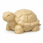 Wood Carved Turtle Collectible Figurine in White Oak Finish - 3D Printed in Canada (White Oak)