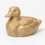 Wood Carved-Like Mallard Duck Figurine - Unique Desk Decor for Adults 3D Printed in Canada - 3D Printed in Canada (Classic Birch)