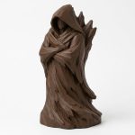 Wood-Carved Driftwood Form Collectible Figurine in Black Walnut Finish - 3D Printed in Canada (Black Walnut)