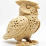 Wood-Carved Fox Figurine in White Oak Finish - 3D Printed in Canada (White Oak)