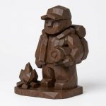 Wood Carved Campsite Arrival Collectible Figurine in Black Walnut Finish - 3D Printed in Canada (Black Walnut)