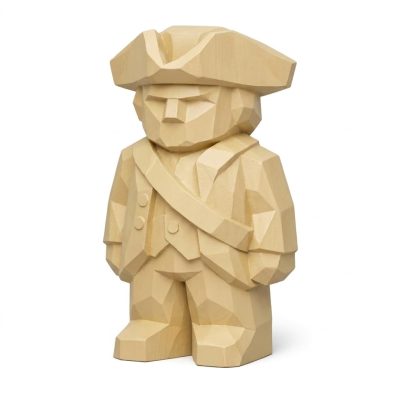 Wood Carved-Like Patriot Figurine in White Oak Finish - 3D Printed in Canada (White Oak)