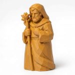 Wood Carved-Like Saint Joseph Figurine - Unique Desk Decor with Artisan Aesthetic - Great Gift for Adults – 3D Printed in Canada - 3D Printed in Canada (Ochre Yellow)