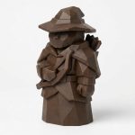 Wood Carved-Like Ranger Collectible Figurine - Unique Desk Decor for Adults – 3D Printed in Canada - 3D Printed in Canada (Black Walnut)