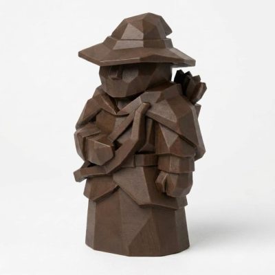 Wood Carved-Like Ranger Collectible Figurine - Unique Desk Decor for Adults – 3D Printed in Canada - 3D Printed in Canada (Black Walnut)